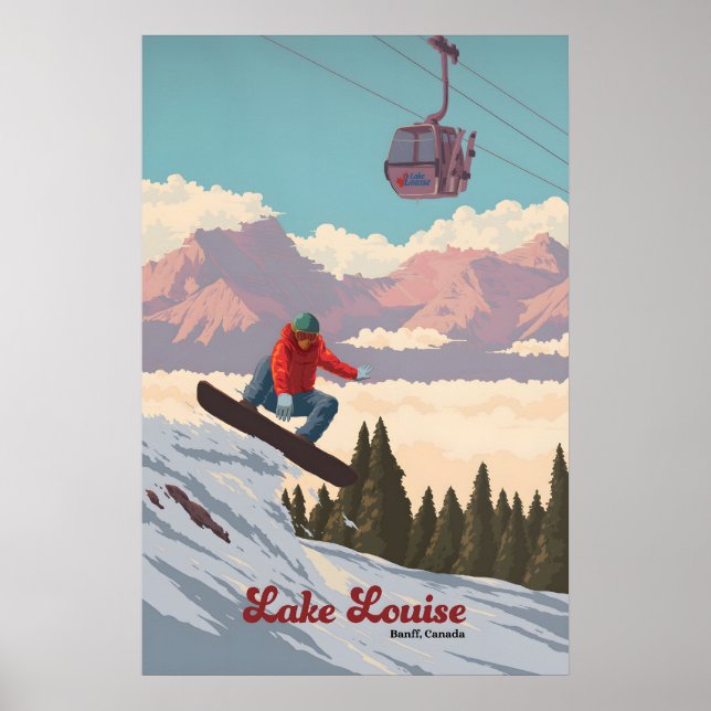 Póster de Viaje Esquí en Lake Louise Canadá (Frente)