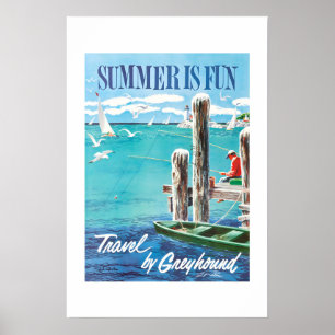 Póster de viaje estacional de verano divertido de
