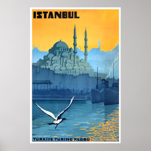 Póster de viaje Estambul Turquía Impresión de la c