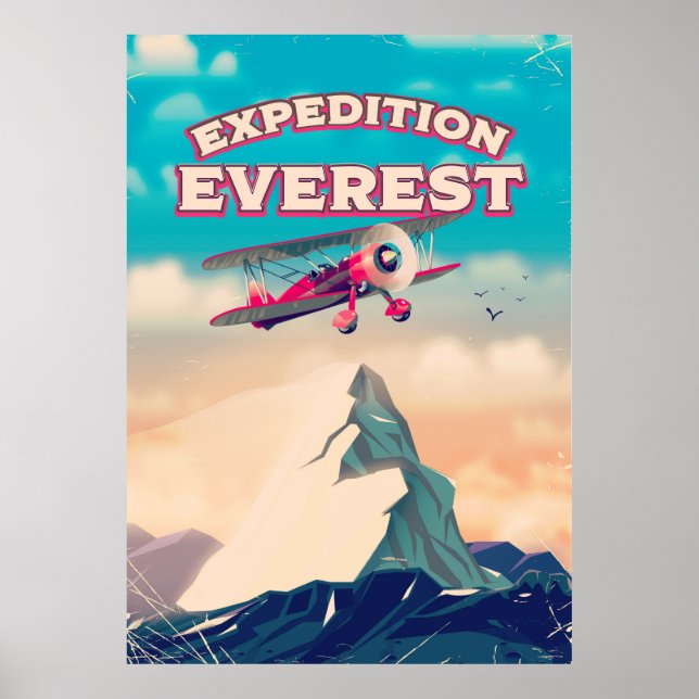 Póster de viaje Expedición Everest (Frente)