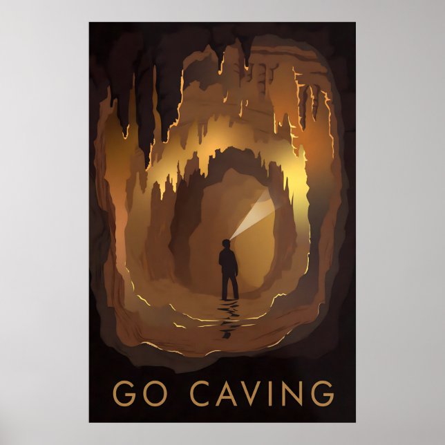 Póster de viaje: Explora cuevas (Frente)