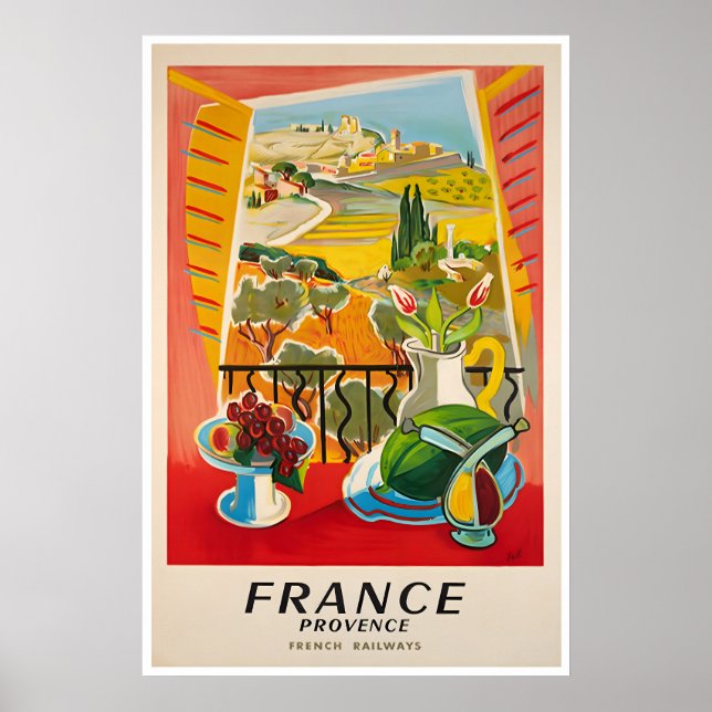 Póster de viaje francés de arte de Provenza Impres (Frente)