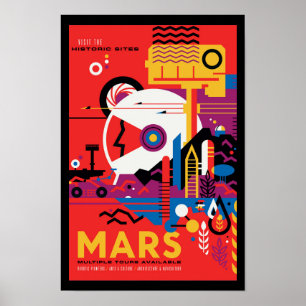 Póster de viaje futuro de la NASA - Visita el plan