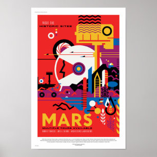 Póster de viaje futuro de la NASA - Visita el plan