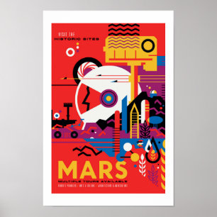 Póster de viaje futuro de la NASA - Visita el plan