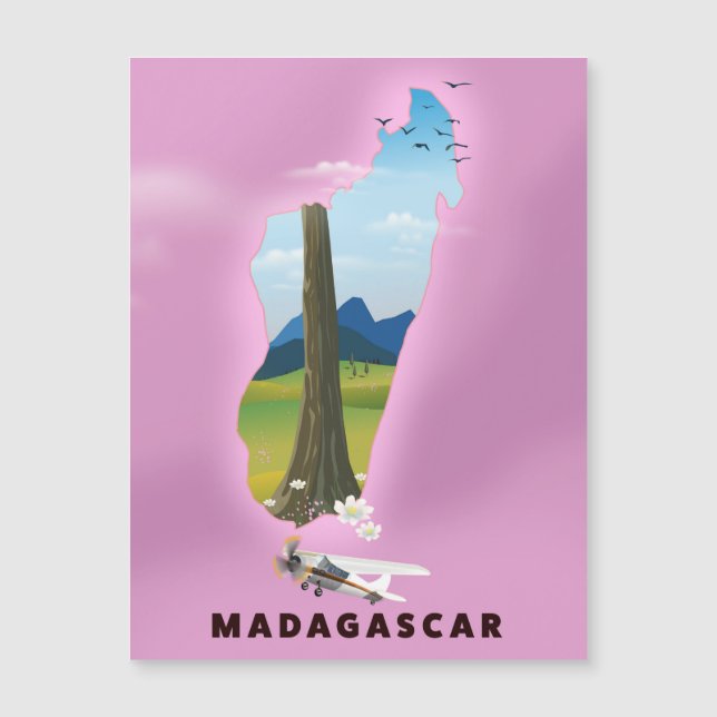 Póster de viaje ilustrado de Madagascar (Anverso)