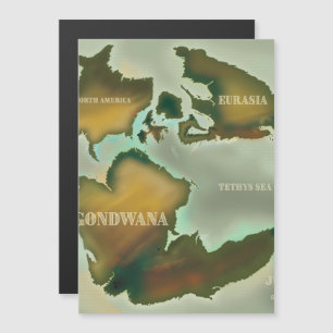 poster de viaje Jurassic Map Vintage.