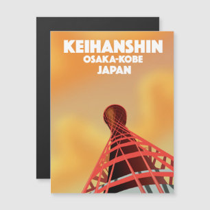 Póster de viaje Keihanshin Osaka Kobe Japón