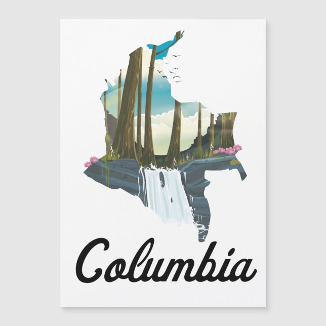 Póster de viaje mapa de Colombia (Anverso)