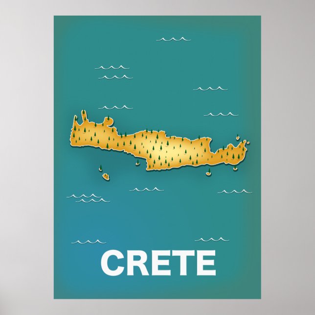 Póster de viaje mapa de Creta (Frente)