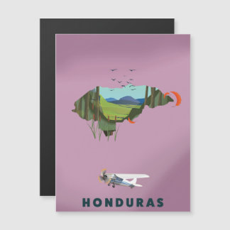 Póster de viaje mapa ilustrado de Honduras