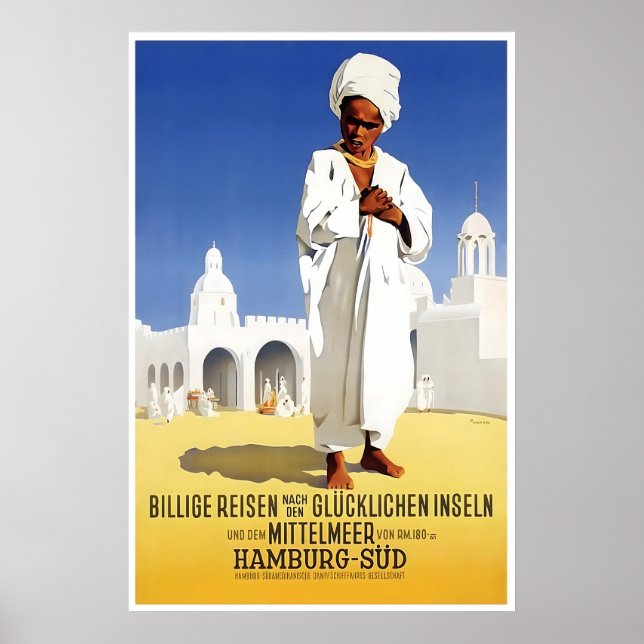Póster de viaje mediterráneo arte de Oriente Medio (Frente)