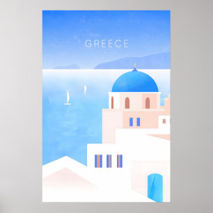 Póster de viaje minimalista de Grecia