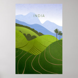 Póster de viaje minimalista de la India