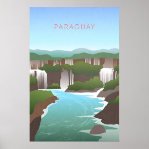 Póster de viaje minimalista de Paraguay