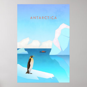 Póster de viaje mínimo de Antártida
