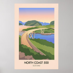Póster de viaje North Coast 500 Escocia