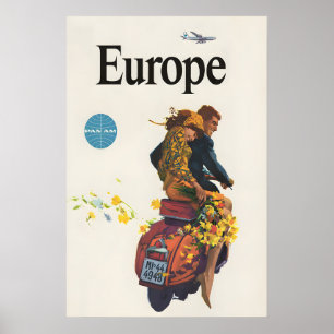 Póster de viaje por Europa