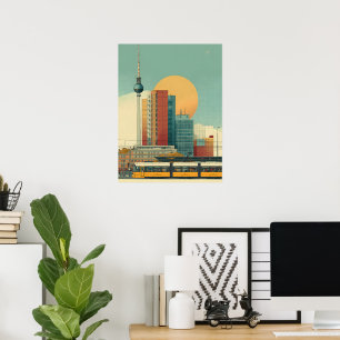 Póster de viaje retro de Berlín Bauhaus