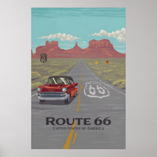Póster de viaje Ruta 66 EE. UU.