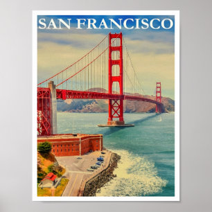 Póster de viaje San Francisco, Golden Gate Bridge 