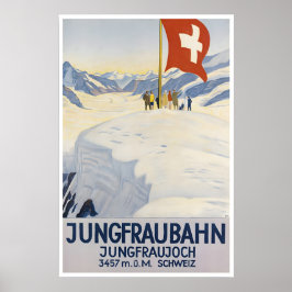 Póster de viaje suizo de arte Jungfraujoch Suiza