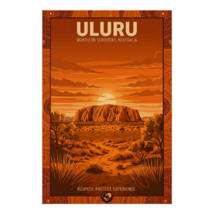 Póster de viaje Uluru Australia