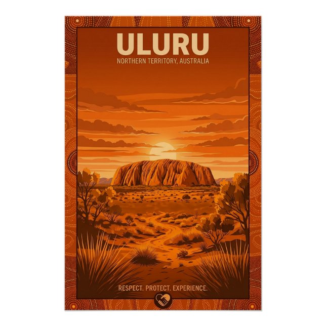Póster de viaje Uluru Australia (Anverso)