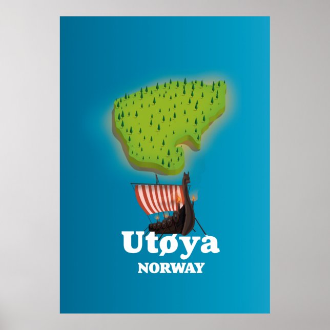 Póster de viaje Utøya Noruega (Frente)