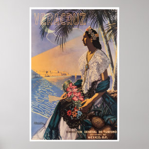 Póster de viaje Veracruz Arte México Impresión Mex