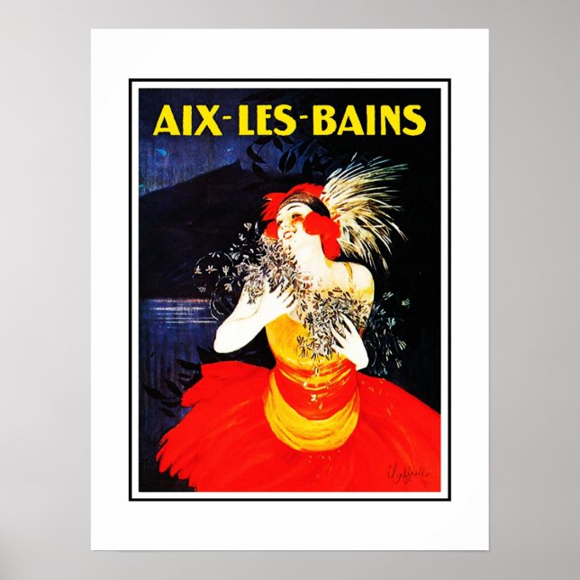 Póster de viaje vintage Aix Les Bains (Frente)