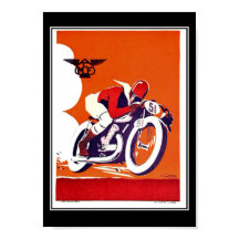 Póster de viaje vintage Carrera de motocicletas
