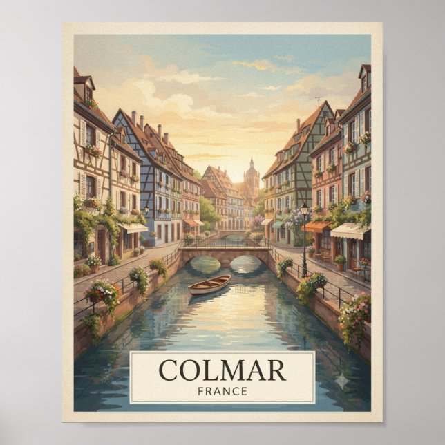 Póster de viaje vintage Colmar Francia (Frente)