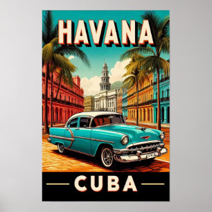 Póster de viaje vintage Cuba
