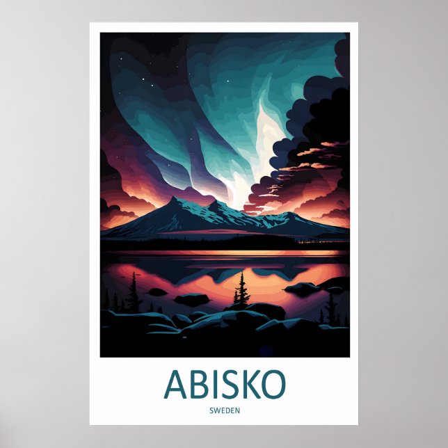 Póster de viaje vintage de Abisko Parque Nacional  (Frente)