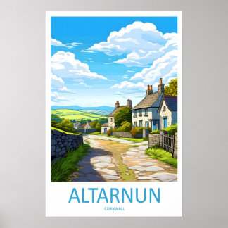 Póster de viaje vintage de Altarnun Parque Naciona