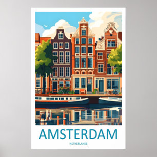 Póster de viaje vintage de Amsterdam Parque Nacion