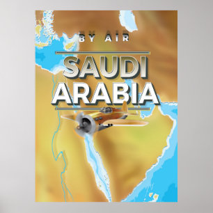 Póster de viaje vintage de Arabia Saudita
