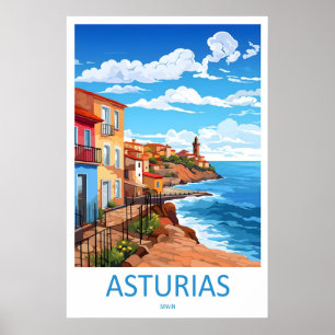 Póster de viaje vintage de Asturias Parque Naciona