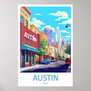 Póster de viaje vintage de Austin Parque Nacional