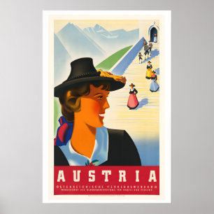 Póster de viaje vintage de Austria - Enmarcado Si
