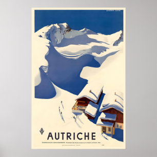 Póster de viaje vintage de Austria - EnmarcadoSin 