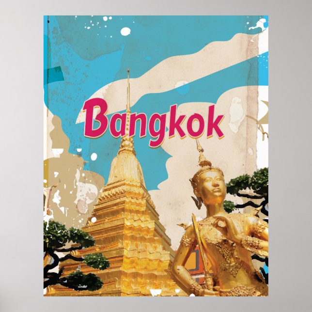 Póster de viaje vintage de Bangkok (Frente)