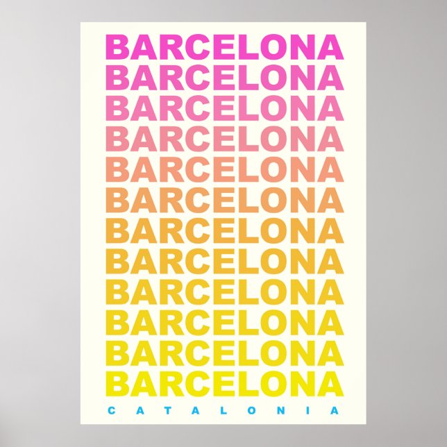 Póster de viaje vintage de Barcelona (Frente)