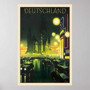 Póster de viaje vintage de Berlín Alemania