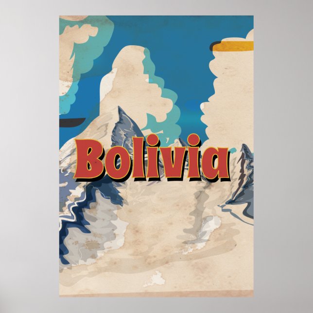 Póster de viaje vintage de Bolivia (Frente)