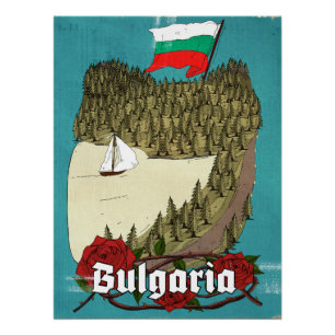 Póster de viaje vintage de Bulgaria