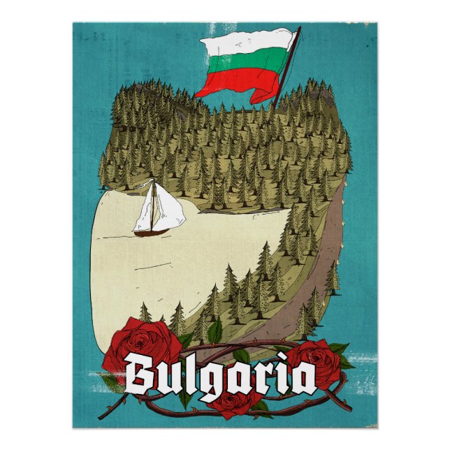Póster de viaje vintage de Bulgaria (Anverso)