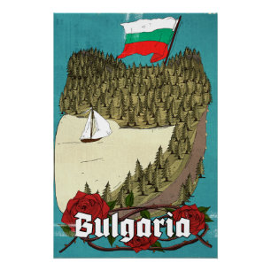 Póster de viaje vintage de Bulgaria