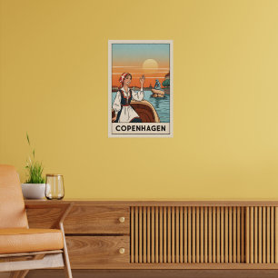 Póster de viaje vintage de Copenhague,